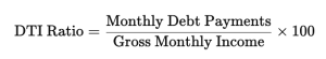 debt to income (dti) ratio