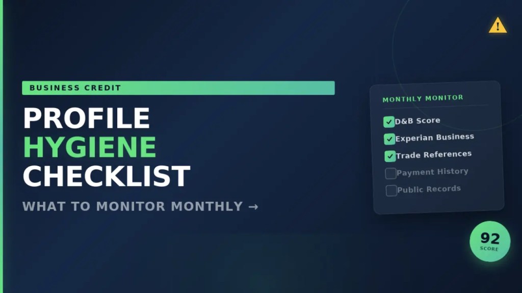 business credit profile hygiene what to monitor monthly