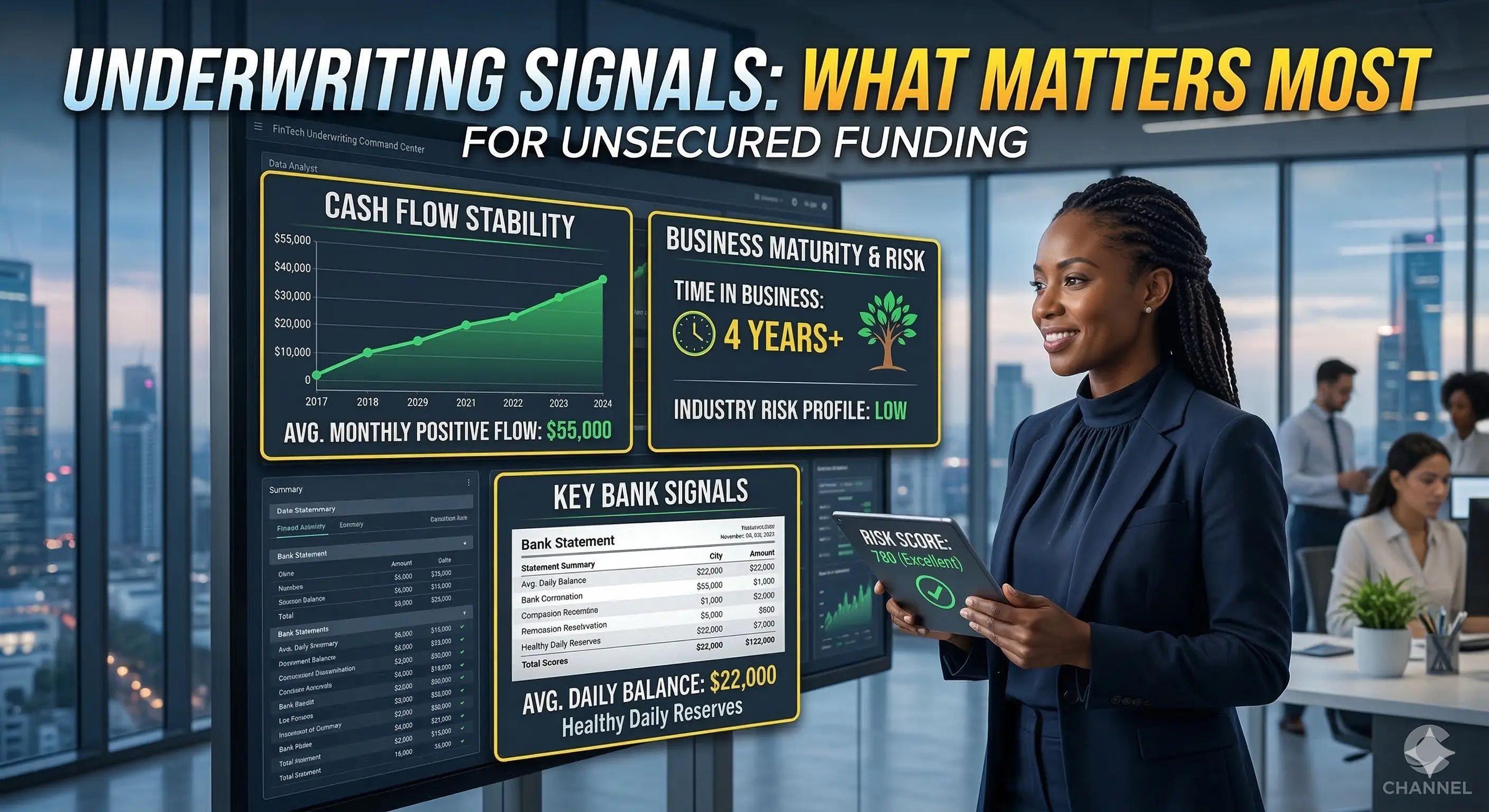 what underwriting signals matter most for unsecured business funding