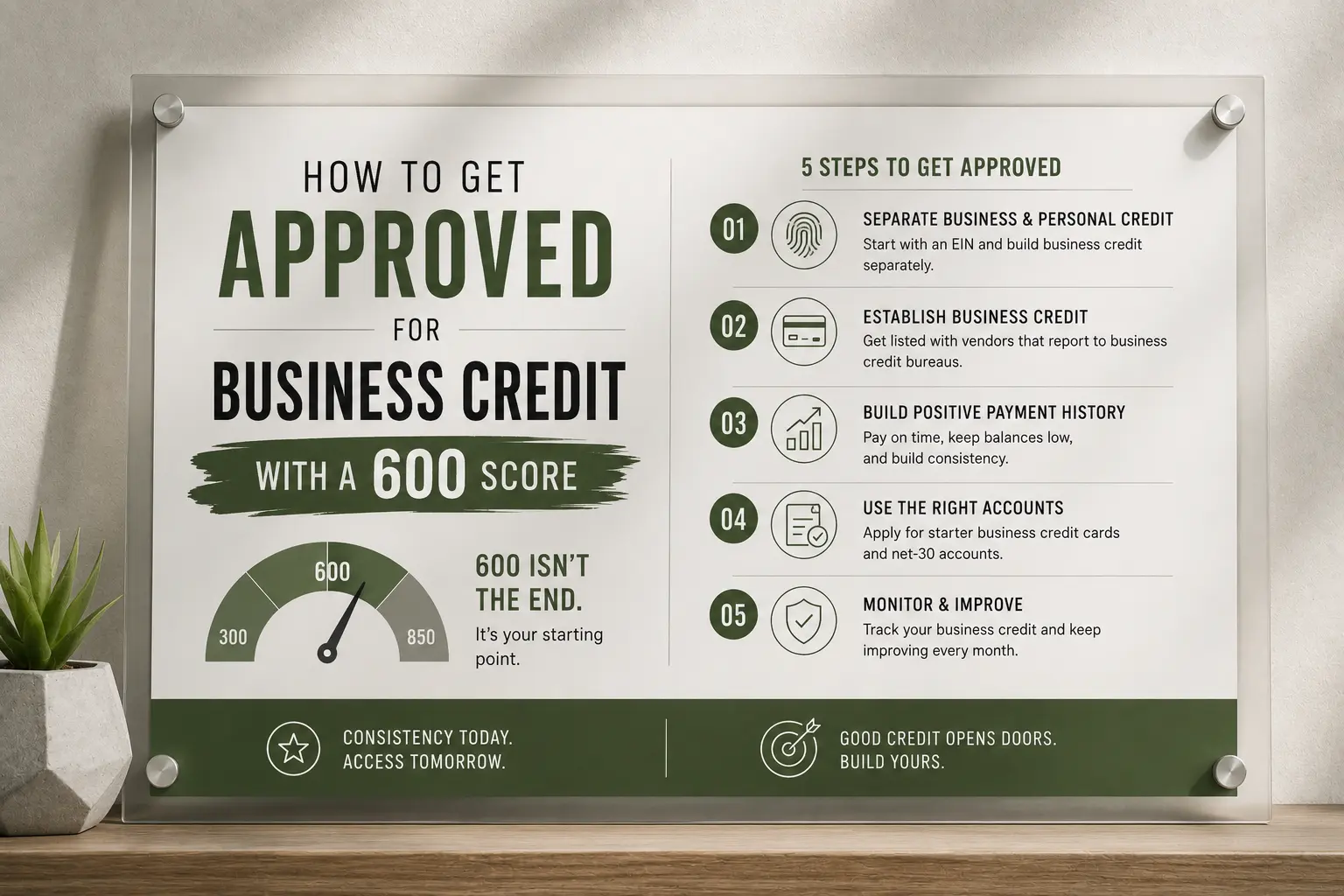 how to get approved for business credit with a 600 score