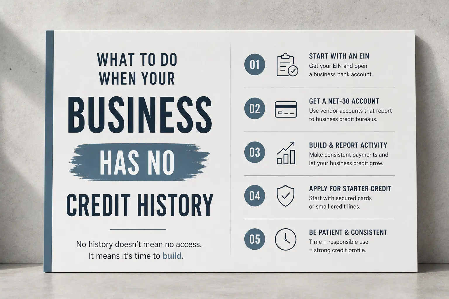 what to do when your business has no credit history